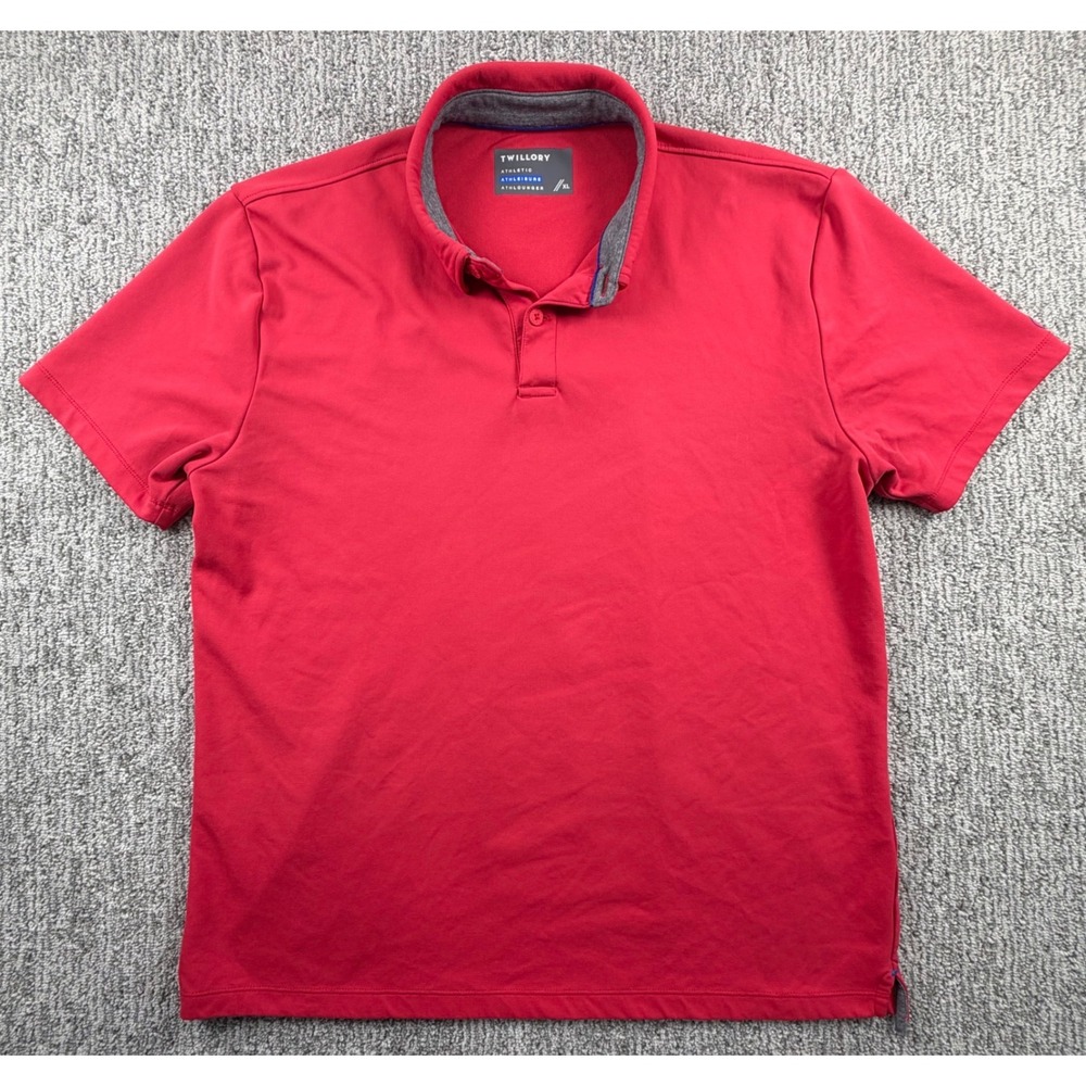 Twillory Polo Shirt Mens XL Coral Athleisure Performance Short Sleeve Stretch